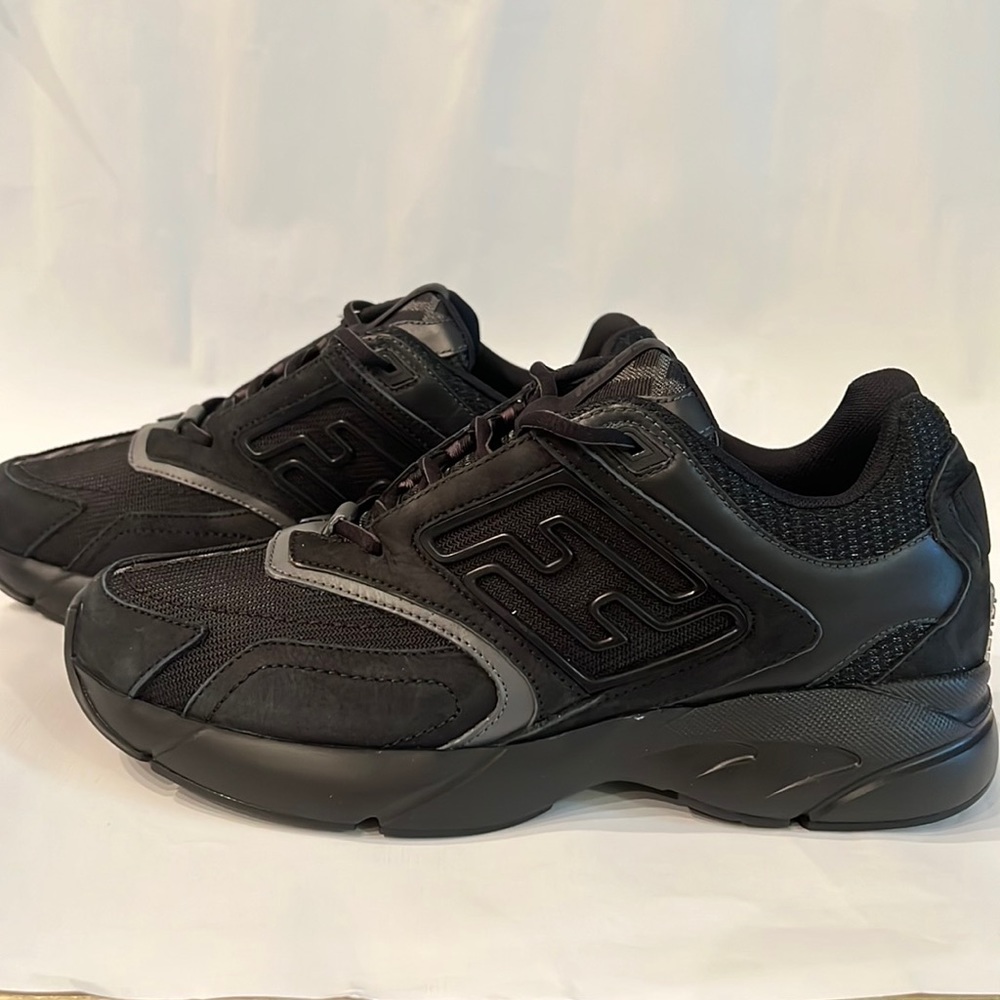 FENDI Faster Trainers Black nubuck leather low-tops  NWT IN SEASON US7 IT40 UK6